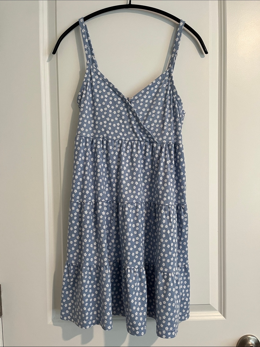 Hollister Blue Floral Tiered Mini Dress